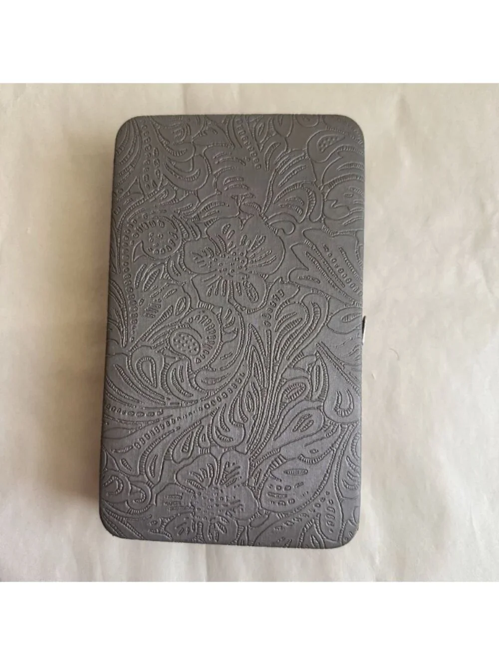 Trish McEvoy Hard Shell Cosmetic Case Makeup Brush Holder Clutch Floral Pockets